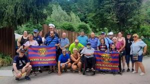 Las peñas, con el Avi Barça en Guardiola de Berguedà