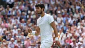 Alcaraz durante la final de Wimbledon