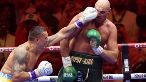 Imagen del combate entre Usyk y Fury