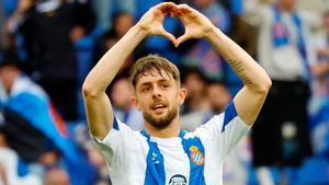 Jofre celebrando su golazo ante el Albacete