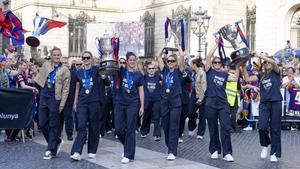 La celebración de la Champions femenina del FC Barcelona, en imágenes.