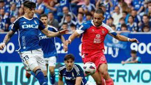 Imagen del partido de ida del playoff de ascenso a Primera División entre Oviedo y Espanyol