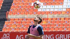 Álex Mula, entrenando con el Nàstic